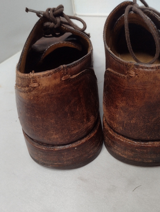Frye Mens Leather Oxford Brown 11 Lace Up Dress Shoes Distressed B16 main image 4